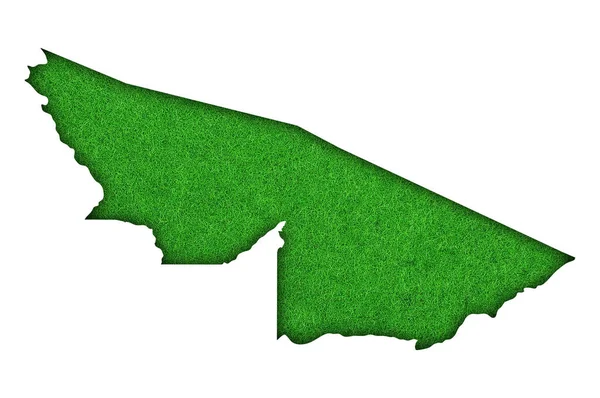 緑のフェルトのエーカーの地図 — ストック写真