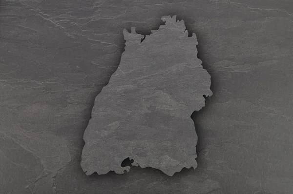 Карта Баден Вюртемберга Темному Аркуші — стокове фото