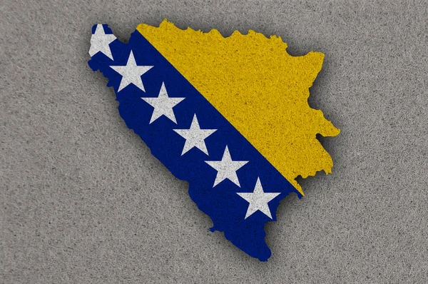 Карта Прапор Боснії Герцеговини — стокове фото