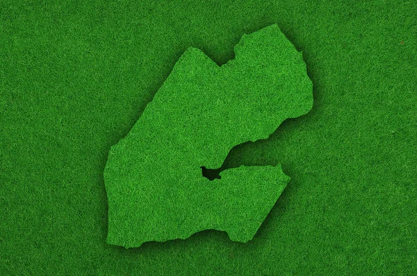 Dzsibuti Térképe Zöld Filcen — Stock Fotó