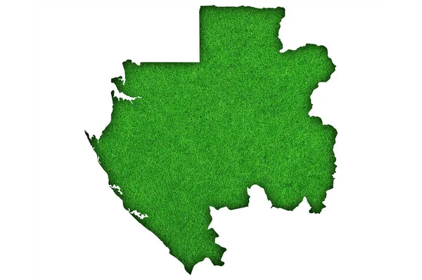 ガボン地図緑のフェルト — ストック写真