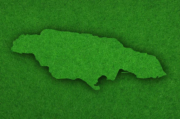 ジャマイカ地図緑のフェルト — ストック写真