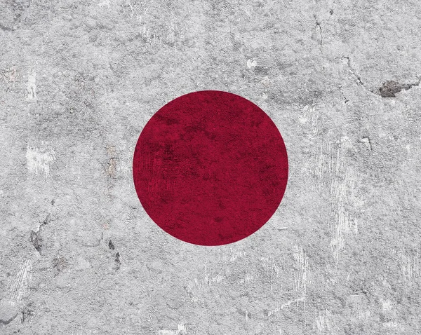 Bandiera Del Giappone Sul Cemento Armato — Foto Stock