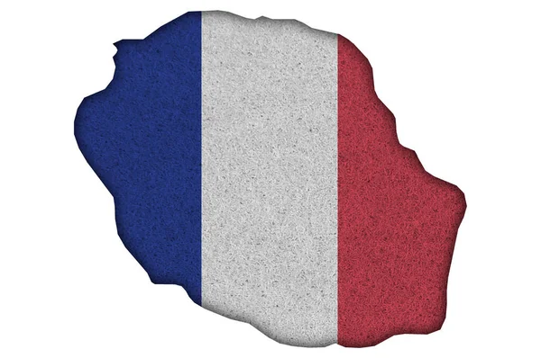 Карта Прапор Реюньйону Фетрі — стокове фото