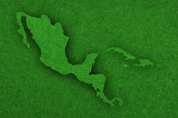 Karte Von Mittelamerika Auf Grünem Filz — Stockfoto