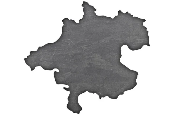 Mapa Horního Rakouska Tmavém Břidlici — Stock fotografie