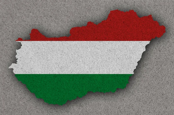 Mapa Bandera Hungría Fieltro — Foto de Stock