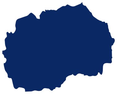 Kuzey Makedonya 'nın mavi renkli haritası