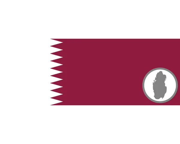Flagge Und Landkarte Von Katar — Stockvektor