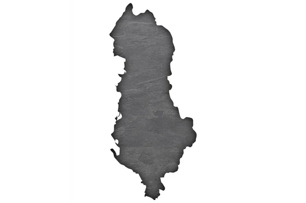 Карта Албанії Темному Аркуші — стокове фото