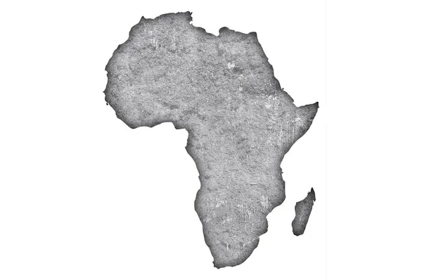 Mapa Afriky Ošlehaném Betonu — Stock fotografie
