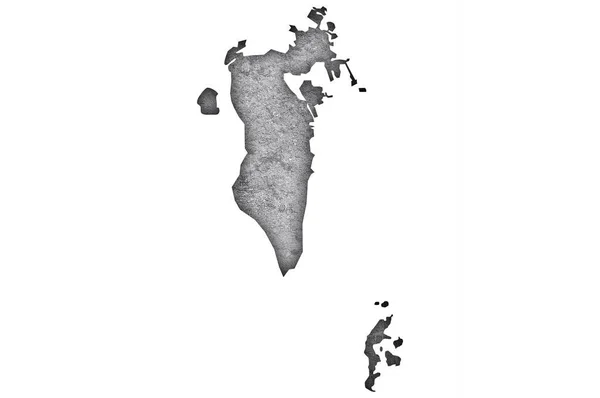 Mapa Bahrein Sobre Concreto Desgastado — Fotografia de Stock