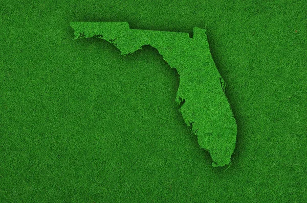 Mapa Floridy Zelené Plsti — Stock fotografie