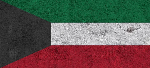 Kuveyt bayrağı eskimiş betonun üzerinde