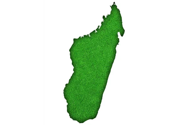 Mapa Madagascar Fieltro Verde — Foto de Stock