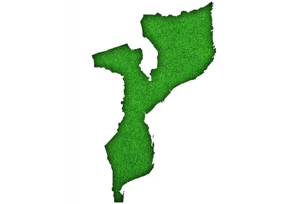 Mapa Moçambique Feltro Verde — Fotografia de Stock