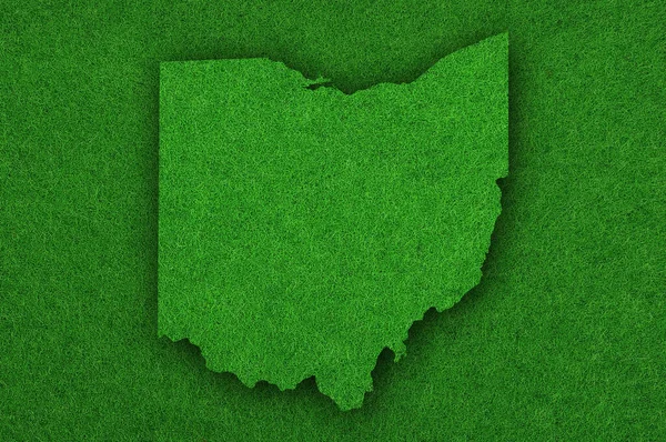 オハイオ州地図緑のフェルト — ストック写真
