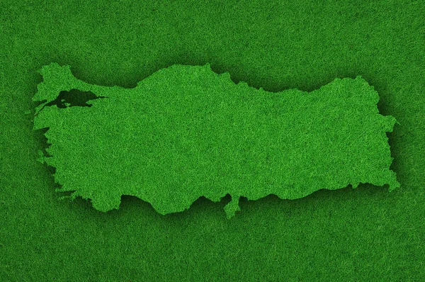 Carte Turquie Sur Feutre Vert — Photo