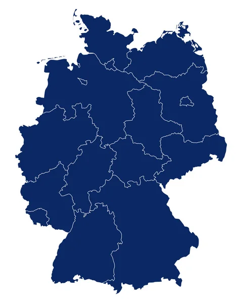 Mapa Alemania Con Regiones Fronteras — Archivo Imágenes Vectoriales