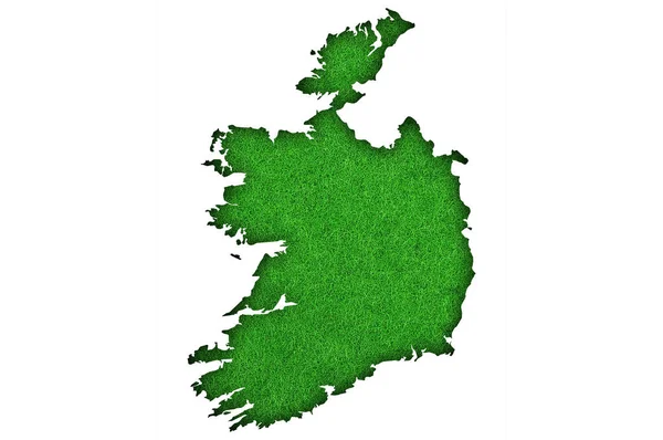 Mapa Irlandii Zielonym Filcu — Zdjęcie stockowe