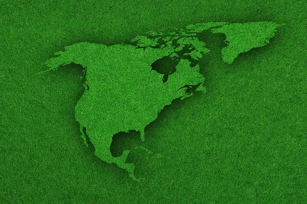 Karta Över Nordamerika Grön Filt — Stockfoto