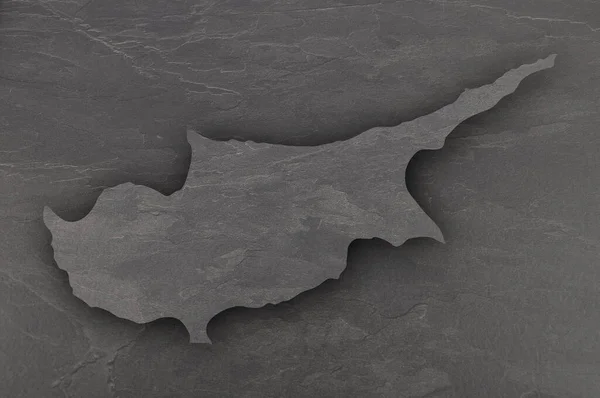 Карта Кіпру Темному Аркуші — стокове фото