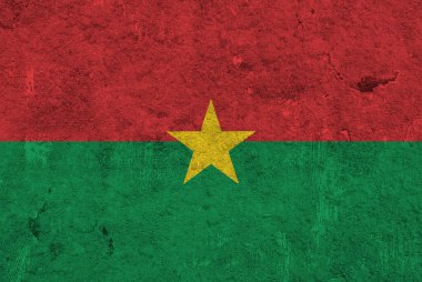 Burkina Faso bayrağı eskimiş betonun üzerinde