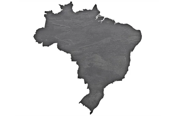 Mapa Brazílie Tmavém Břidlici — Stock fotografie