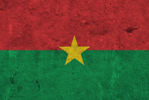 Bandeira Burkina Faso Sobre Betão Desgastado — Fotografia de Stock