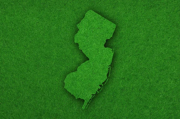 Mapa New Jersey Feltro Verde — Fotografia de Stock