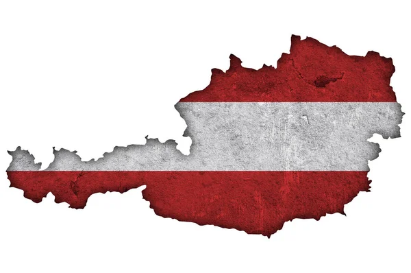 Mapa Bandera Austria Sobre Hormigón Envejecido —  Fotos de Stock
