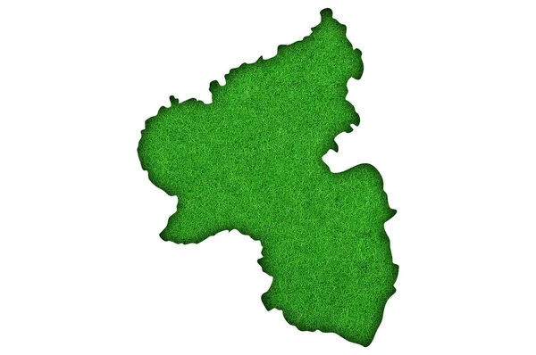 Mapa Renânia Palatinado Sobre Feltro Verde — Fotografia de Stock