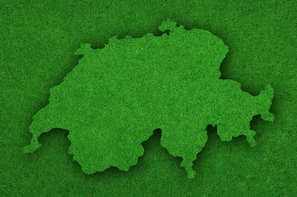 Carte Suisse Sur Feutre Vert — Photo