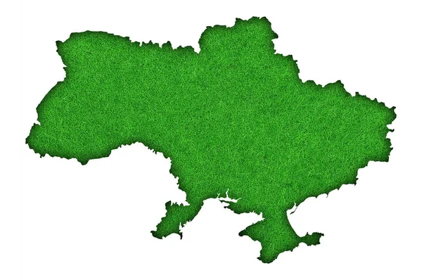 Mappa Dell Ucraina Sul Feltro Verde — Foto Stock