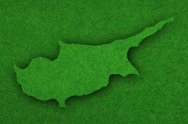 Zypern Karte Auf Grünem Filz — Stockfoto
