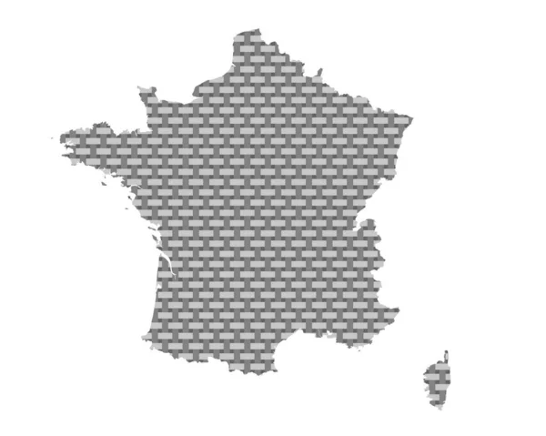 Karta Över Frankrike Med Grova Maskor — Stock vektor