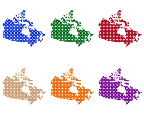 Mapas Canadá Círculos — Vetor de Stock