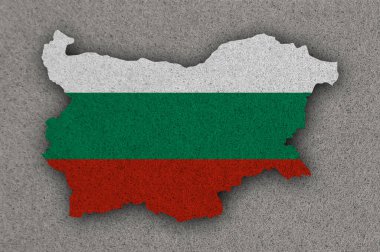 Bulgaristan haritası ve bayrağı keçeli