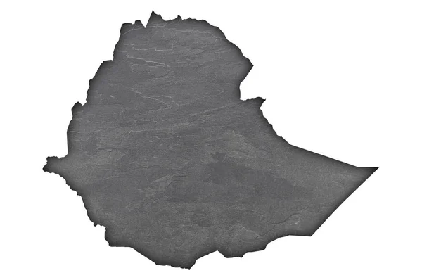 Mapa Etiópia Ardósia Escura — Fotografia de Stock