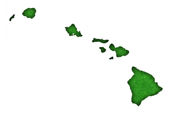 Mappa Delle Hawaii Feltro Verde — Foto Stock