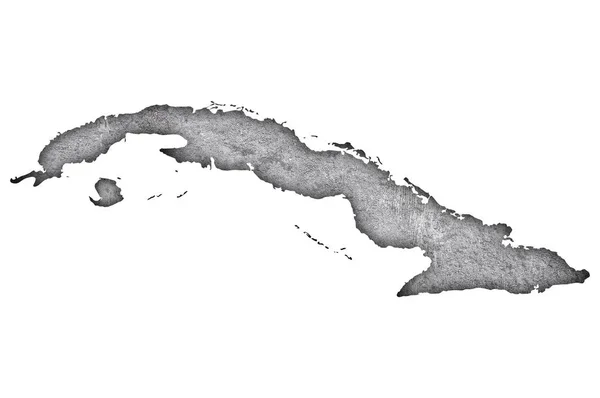 Mappa Cuba Sul Cemento Armato — Foto Stock