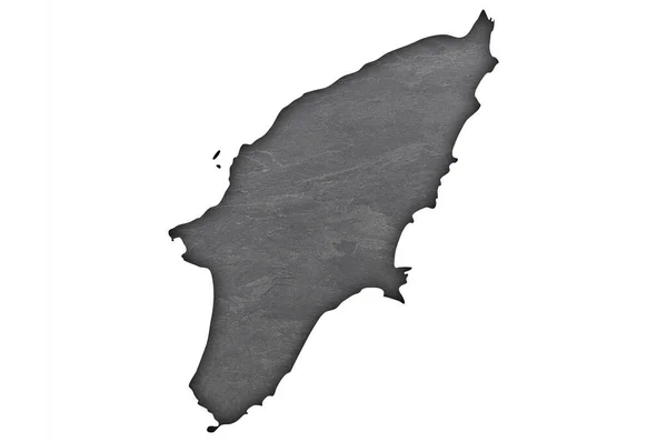 Карта Родоса Темной Доске — стоковое фото