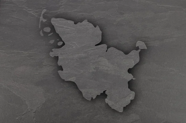 Карта Шлезвіг Гольштейн Темному Аркуші — стокове фото