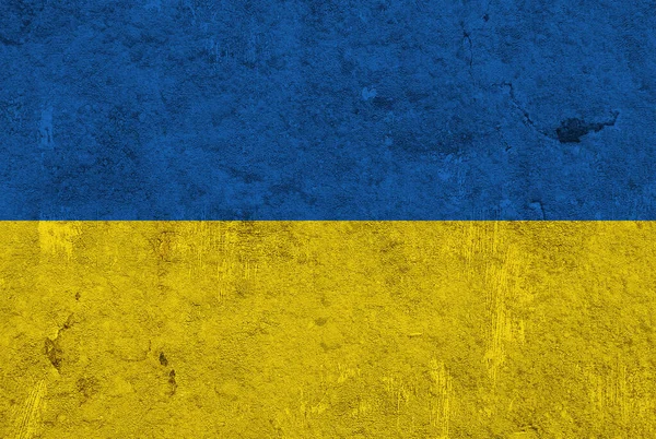 Flag Ukraine Weathered Concrete — Stock Photo, Image