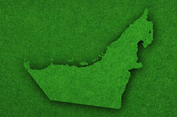 アラブ首長国連邦地図緑のフェルト — ストック写真