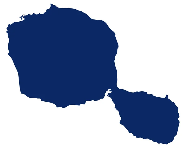 Map Tahiti Blue Colour — Stock Vector