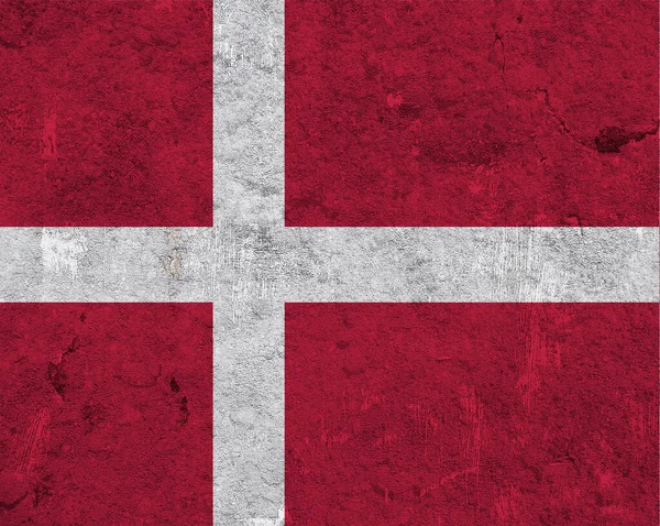 Dánská Vlajka Ošlehaném Betonu — Stock fotografie