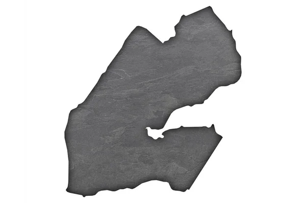 Karte Von Dschibuti Auf Dunklem Schiefer — Stockfoto