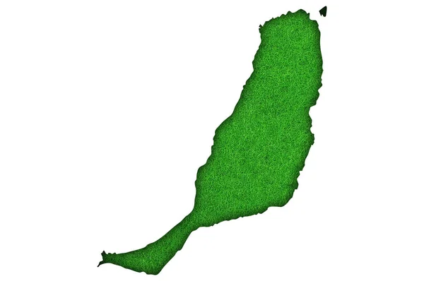 Map Fuerteventura Green Felt — Stock Photo, Image