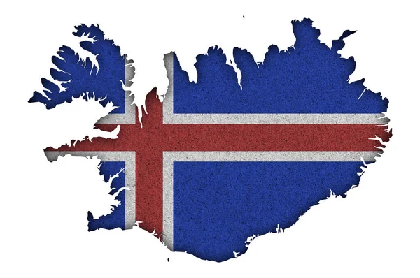 Mapa Bandera Islandia Fieltro —  Fotos de Stock